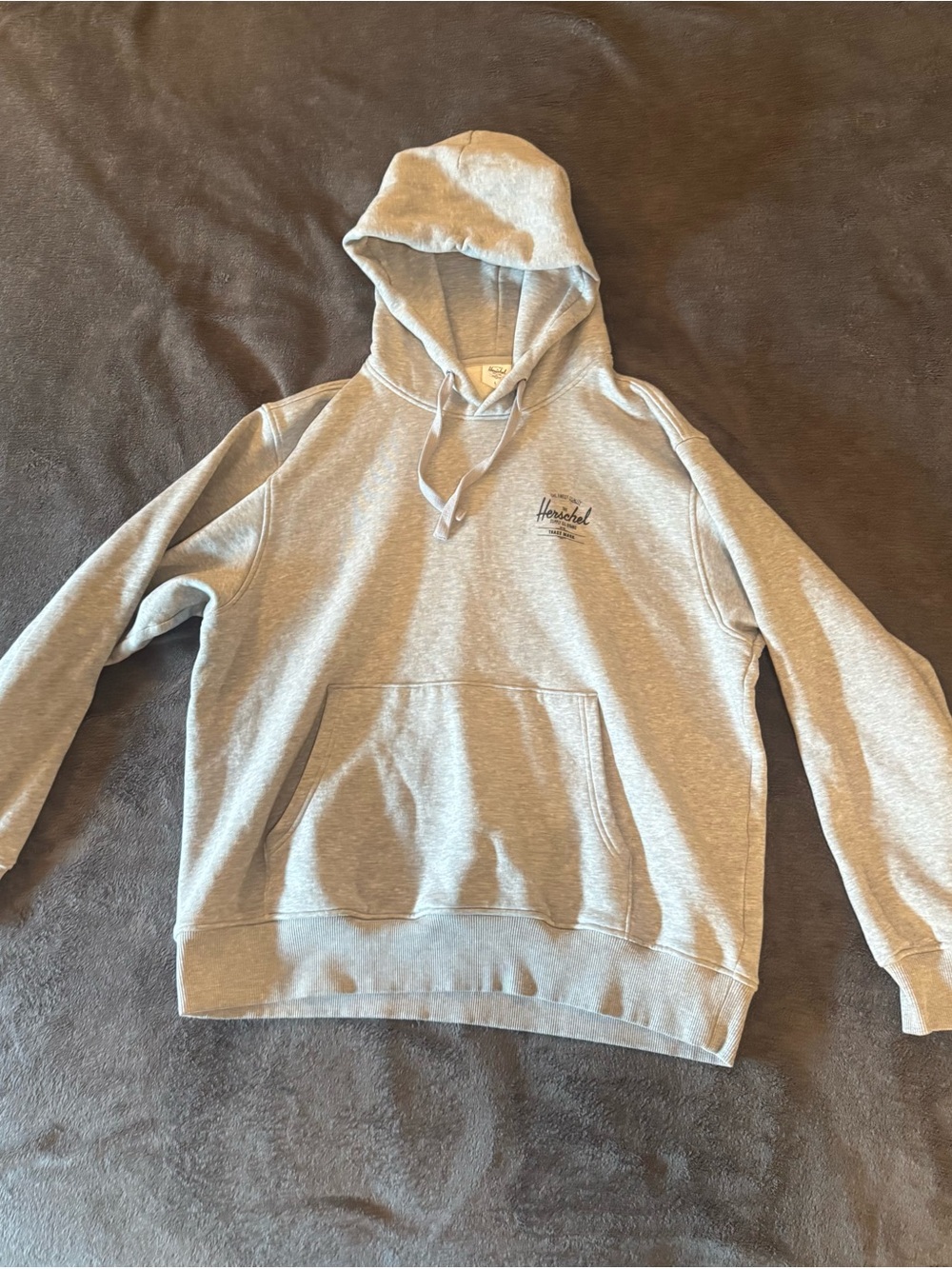Mens Basic Herschel Supply Company Light Gray Hoodie